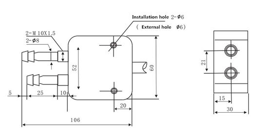 WNK ξηρός αισθητήρας I2C πίεσης αέρα διαφορικός με την κατοικία αργιλίου για τον αέρα