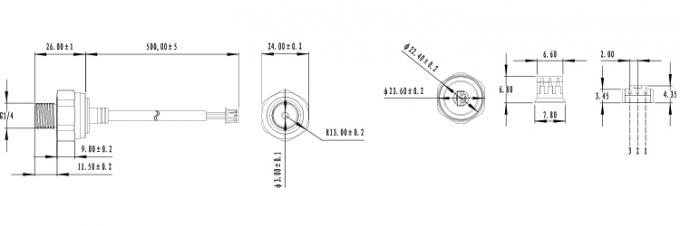 0.5-4.5V αισθητήρας πίεσης ορείχαλκου παραγωγής για την εφαρμογή νερού HVAC αέρα