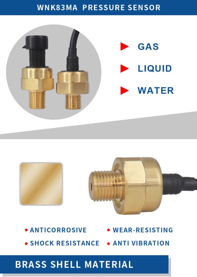 Βαρομετρικός υδραυλικός αισθητήρας συσκευών αποστολής σημάτων πίεσης αέρα ορείχαλκου 0.5-4.5VDC Arduino