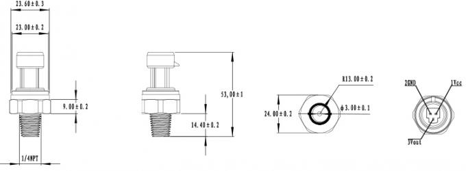 0.5-4.5V αισθητήρας πίεσης ορείχαλκου παραγωγής για την εφαρμογή νερού HVAC αέρα